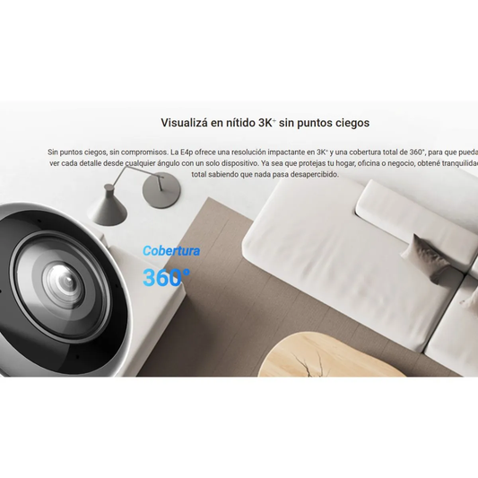Cámara Seguridad Inteligente Wi-Fi EP4 Lente Ojo de Pez Panorámica Ezviz