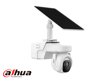 DAHUA DH-KIT/BP4A-4G/M0508 - Kit Cámara PT 4G 4MP Panel Solar Batería SMD Sirena y Luz de Disuasión Activa Audio Bidireccional