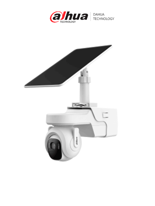 DAHUA DH-KIT/BP4A-4G/M0508 - Kit Cámara PT 4G 4MP Panel Solar Batería SMD Sirena y Luz de Disuasión Activa Audio Bidireccional