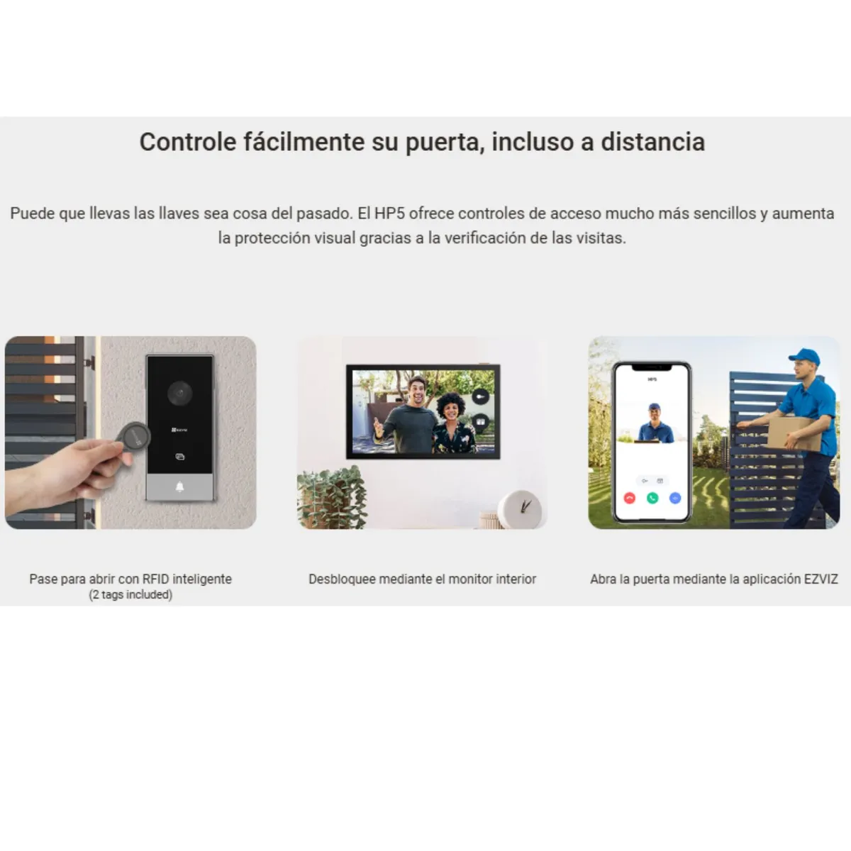 EZVIZ HP5 Videoportero Inteligente WiFi 1080p Pantalla 7" RFID CS-HP5-R100-1W2TFC