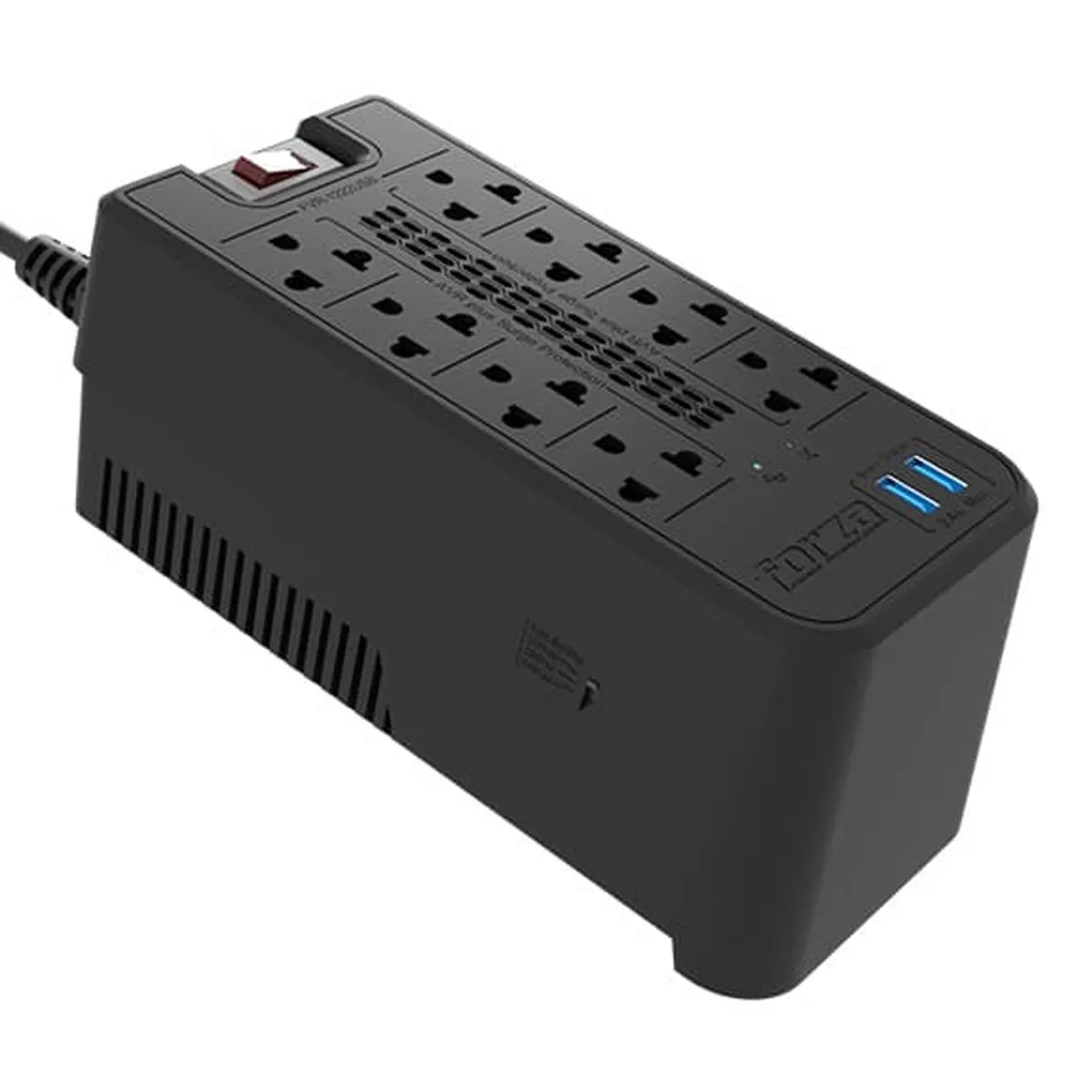 Estabilizador Forza FVR-1222USB vista lateral izquierda