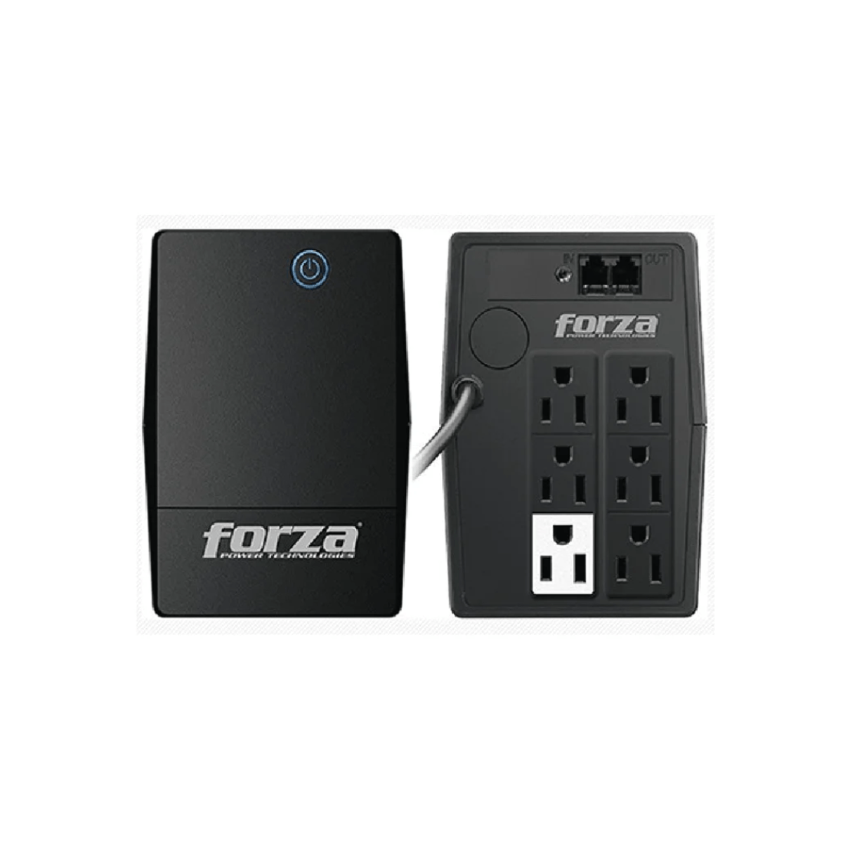 UPS Forza NT-1012U vista frontal y posterior con tomas